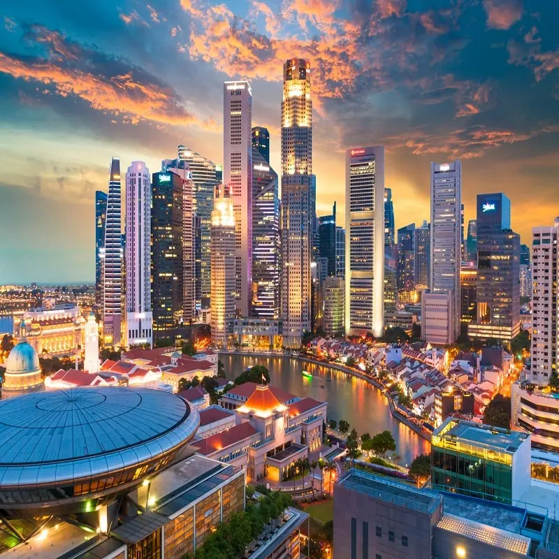 Singapore Skyline in South-East Asia